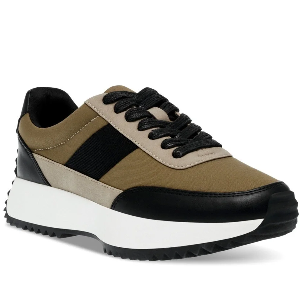Dolce Vita Women's Bettie Sneaker Olive Taupe Black White Chunky Sole Size 10 - Picture 1 of 8